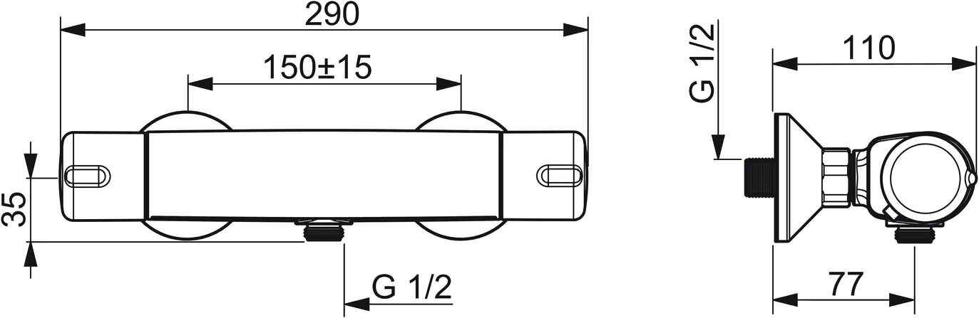 HansaMICRA Duscharmatur Hansamicra 2017 Chrom DN15