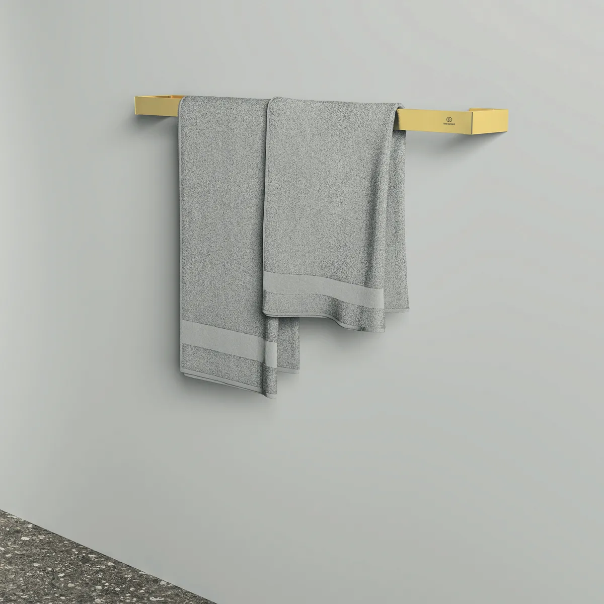 Handtuchstange Conca Cube, eckig, 600mm, Brushed Gold Handtuchstange Conca Cube, eckig, 600mm, Brushed Gold