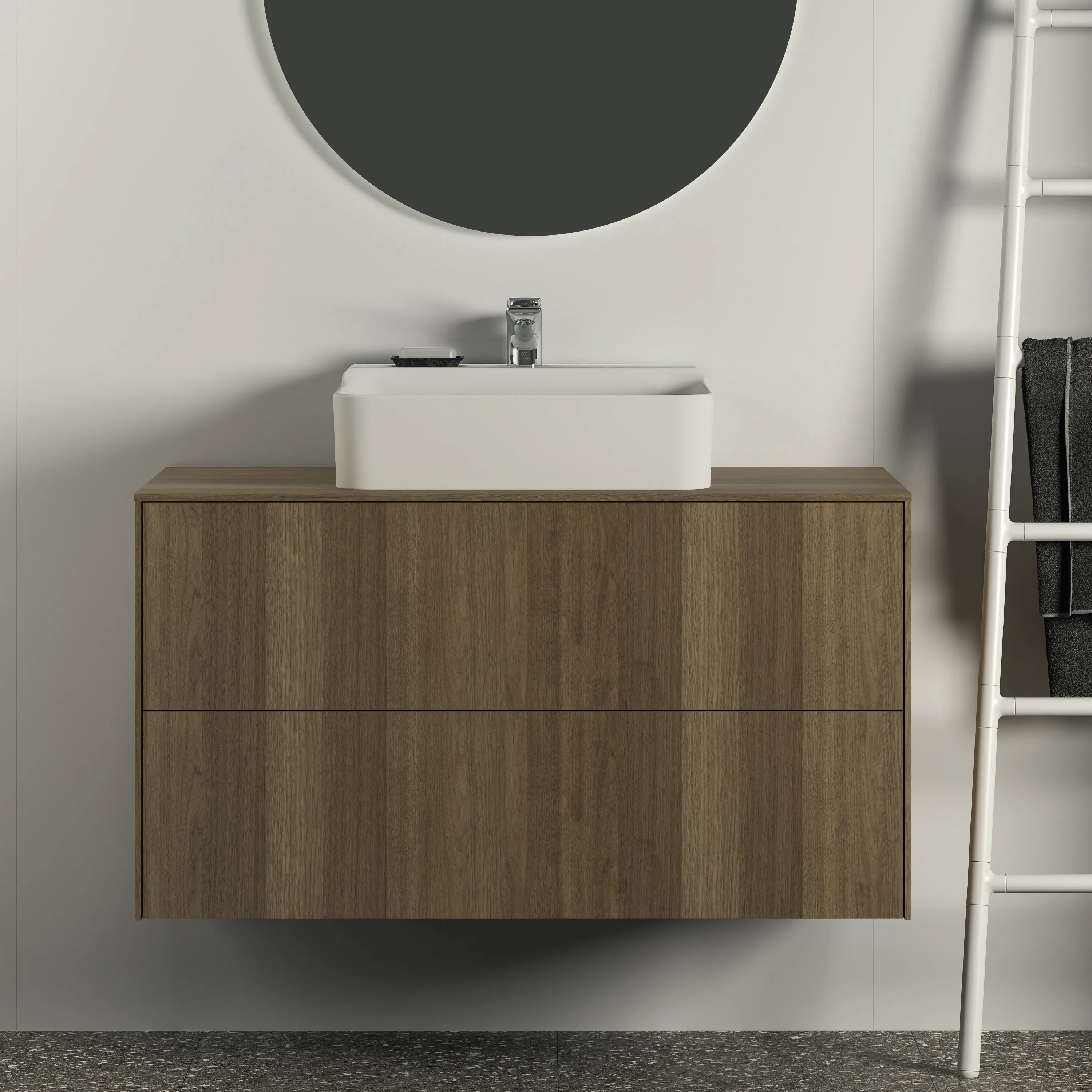 Ideal Standard Waschtischunterschrank „Conca“ 100,2 × 55 × 50,5 cm Walnuss dunkel Furnier Ideal Standard Waschtischunterschrank „Conca“ 100,2 × 55 × 50,5 cm Walnuss dunkel Furnier