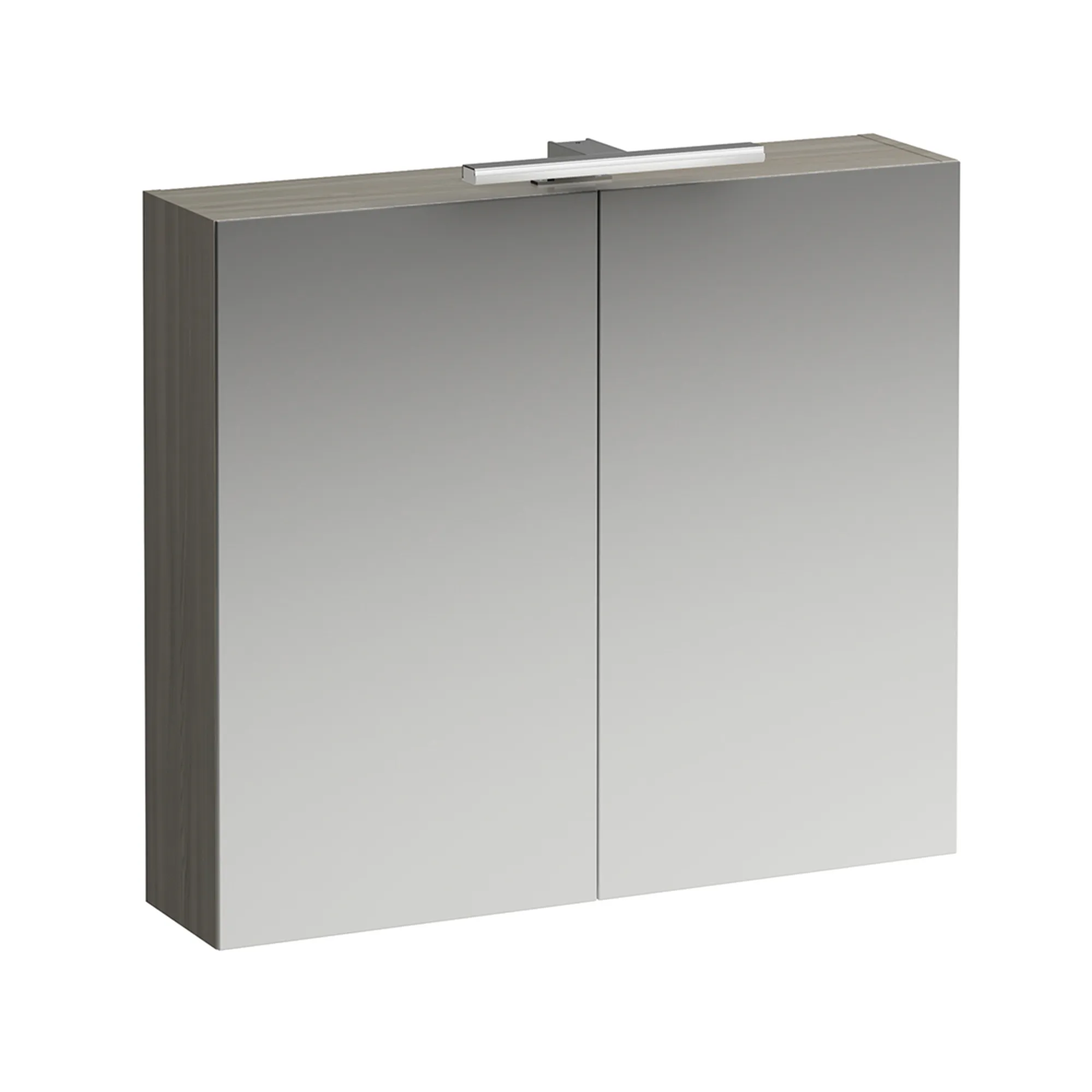 Spiegelschrank BASE LED-Beleuchtung horizontal mit Schalter mit Steckdose 185x800x700 2 Türen weiß matt