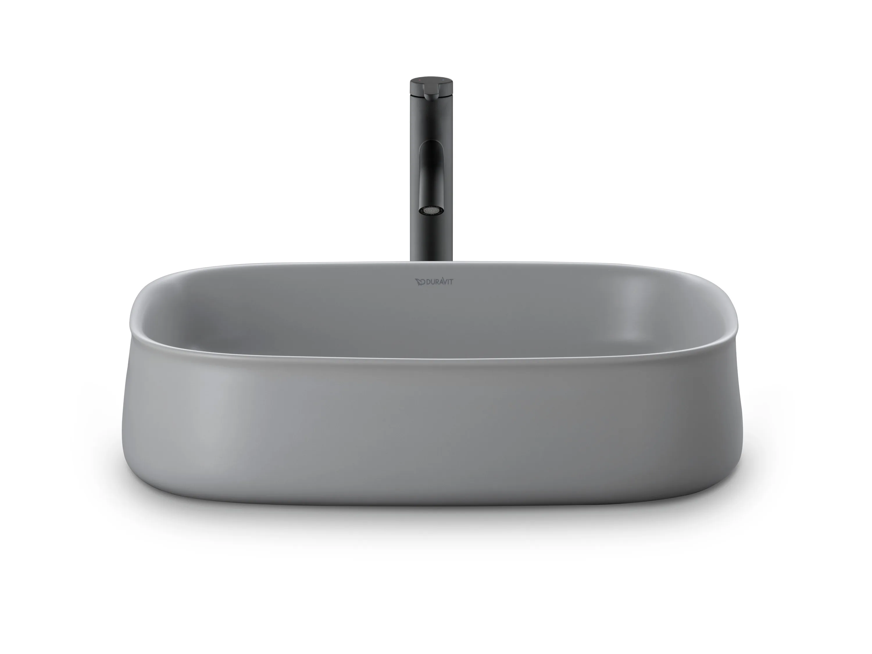 Aufsatzwaschtisch geschliffen „Zencha“ 55 × 39 × 13,5 cm, ohne Hahnlochbohrung in Grau Seidenmatt Aufsatzwaschtisch geschliffen „Zencha“ 55 × 39 × 13,5 cm, ohne Hahnlochbohrung in Grau Seidenmatt