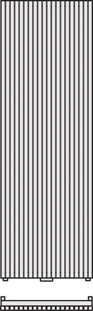 Kermi Design-Heizkörper „Carré®“ vertikal 59,5 × 200 cm in Anthracite Grey