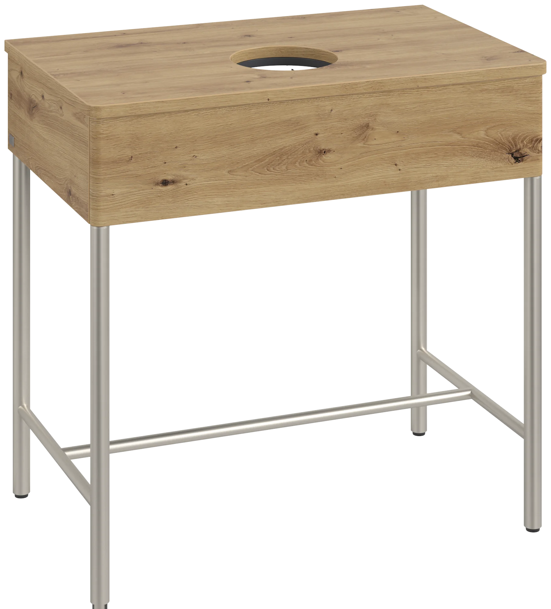 Villeroy & Boch Waschbeckenunterschrank Artis K60010, Eckig Oak Natural Touch, 800x782x500mm, Push-to-open Funktion, 1 Auszug mit Antirutsch-Boden