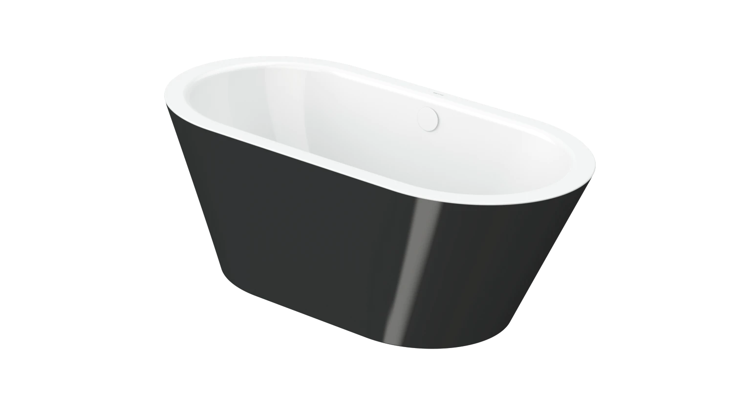 Bette oval Badewanne „BetteStarlet Oval Silhouette“ 150 × 80 cm in Schwarz (glänzend)
