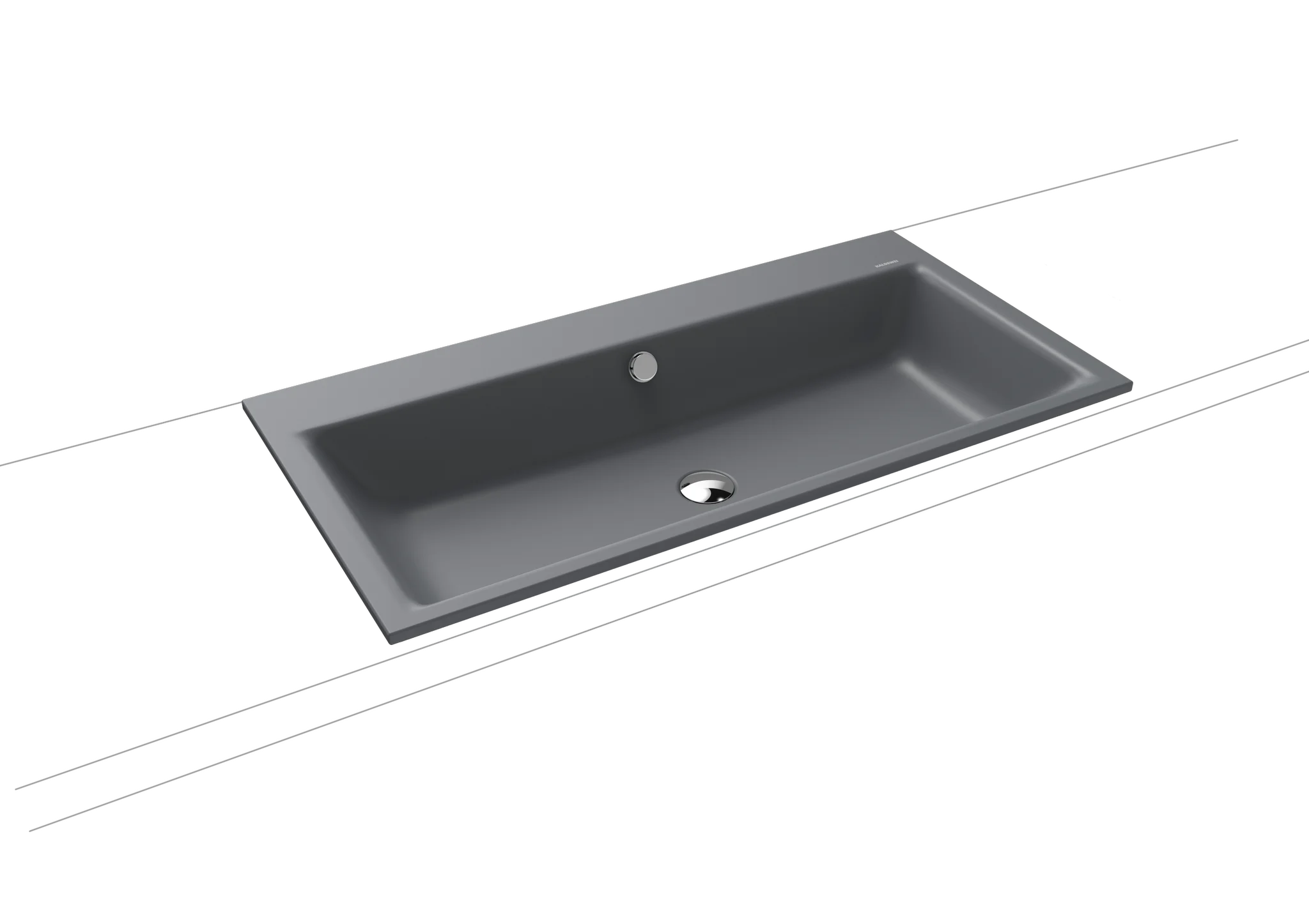 Einbauwaschtisch „Puro“ 90 × 46 cm, mit Überlauf, ohne Hahnlochbohrung in cool grey 70 mit Perl-Effekt Einbauwaschtisch „Puro“ 90 × 46 cm, mit Überlauf, ohne Hahnlochbohrung in cool grey 70 mit Perl-Effekt