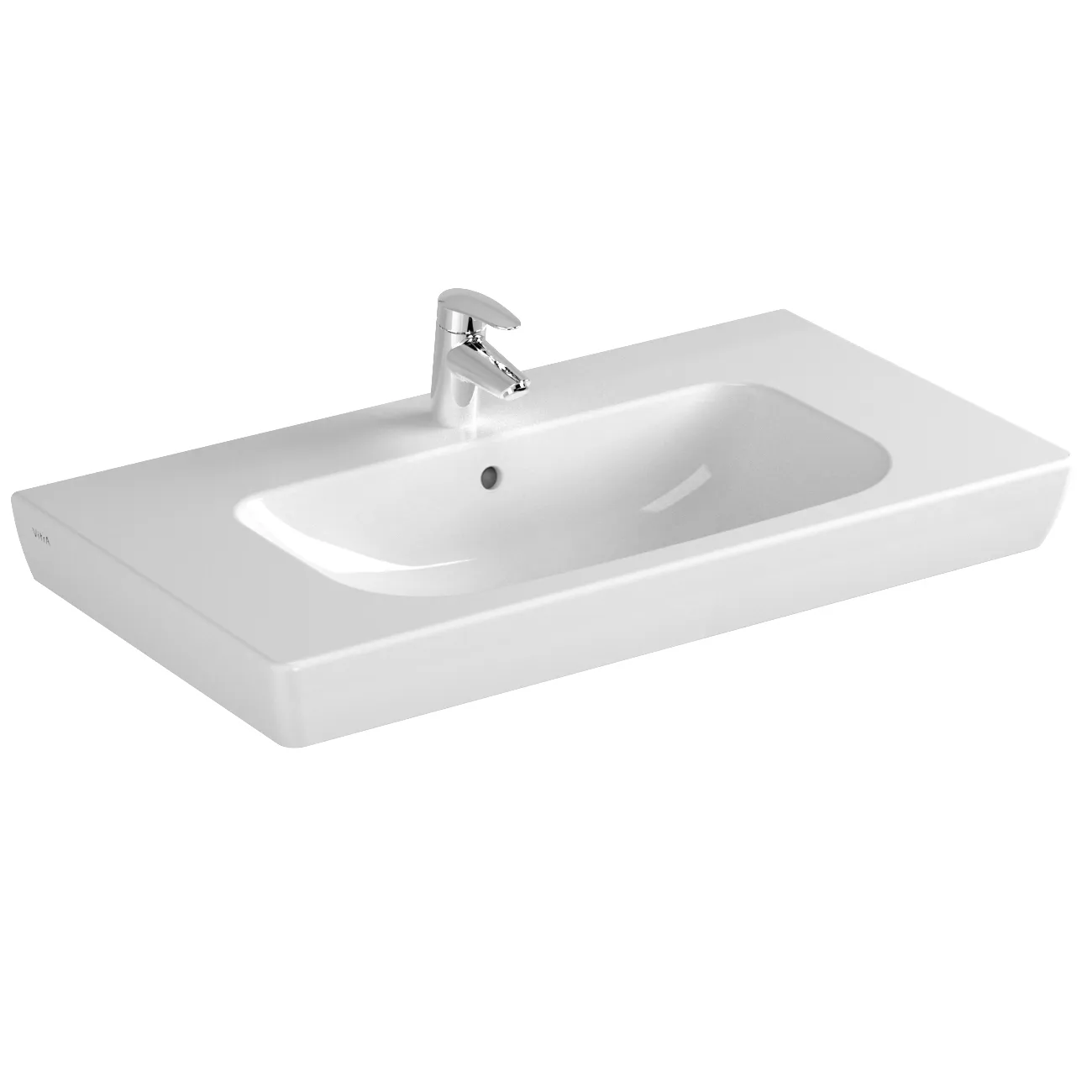 VitrA S20 Möbelwaschtisch 850 x 460 mm Weiß Hochglanz