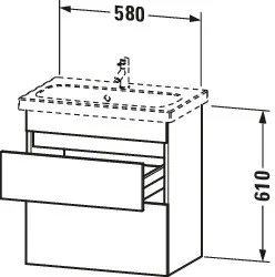 Duravit Waschtischunterschrank wandhängend „DuraStyle“ 58 × 61 × 36,8 cm