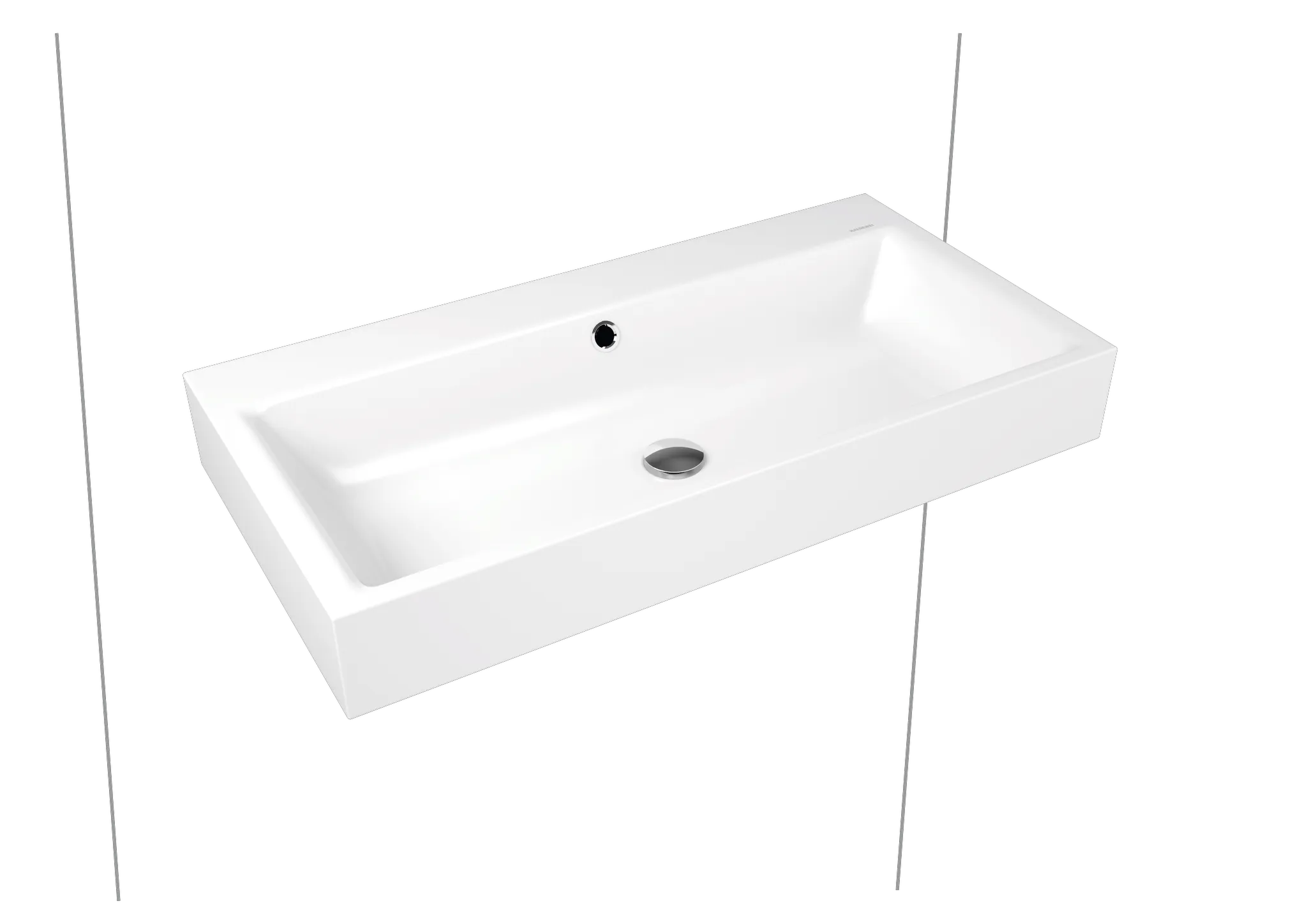 Wandwaschtisch „Puro“ 90 × 46 cm in schwarz matt, mit Perl-Effekt