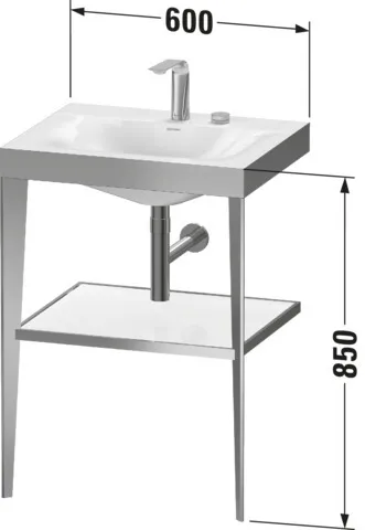 Duravit Waschtischunterschrank c-bonded Set mit Metallkonsole „XViu“ 60 × 85 × 48 cm