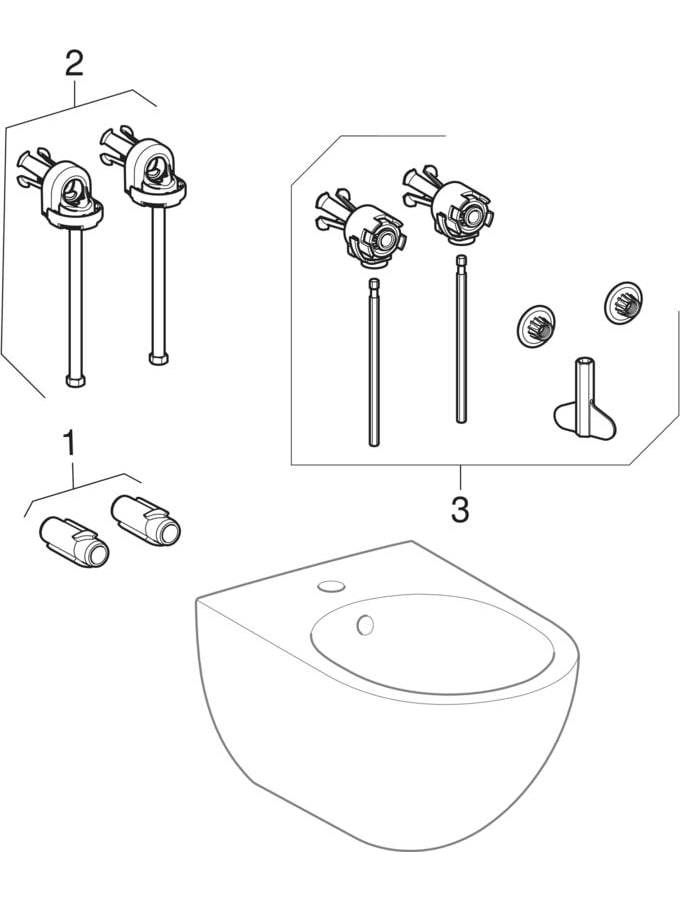 Wand-Bidet „Acanto“, mit Überlauf 35,5 × 27,5 × 53 cm