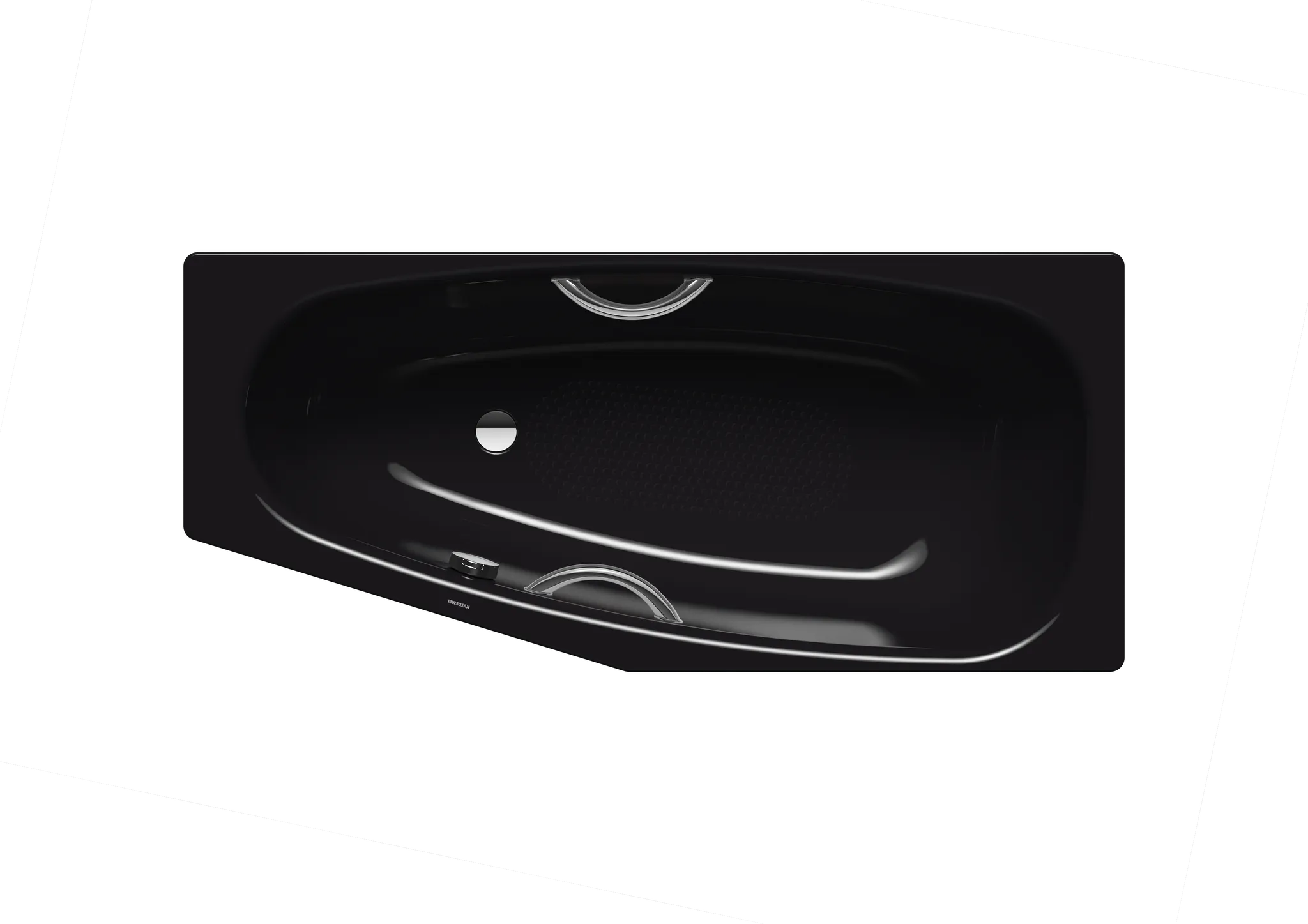 Kaldewei MINI STAR LINKS Badewanne, schwarz, 1570x700 mm, Vollantislip-Emaillierung, seitlicher Ab- und Überlauf