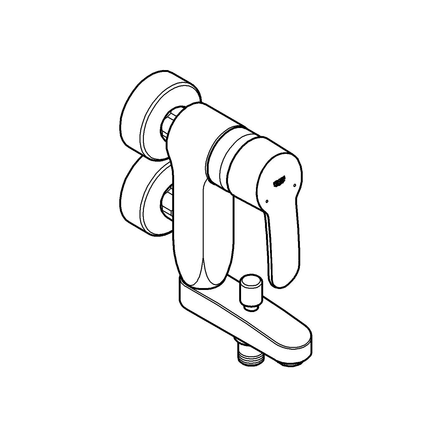 Einhand-Wannenbatterie Eurostyle Cosmopolitan Vertica 23301, Wandmontage, eigensicher, chrom