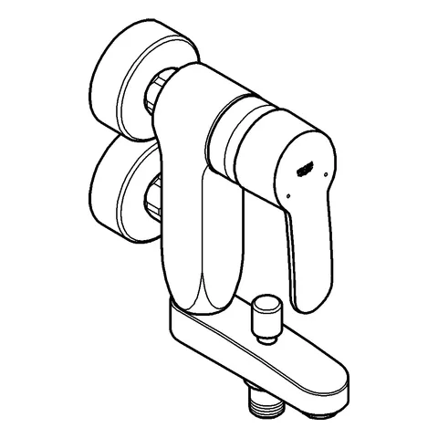Grohe Eurostyle Cosmopolitan Vertica-Einhand-Wannenbatterie, Wandmontage, chrom Grohe Eurostyle Cosmopolitan Vertica-Einhand-Wannenbatterie, Wandmontage, chrom