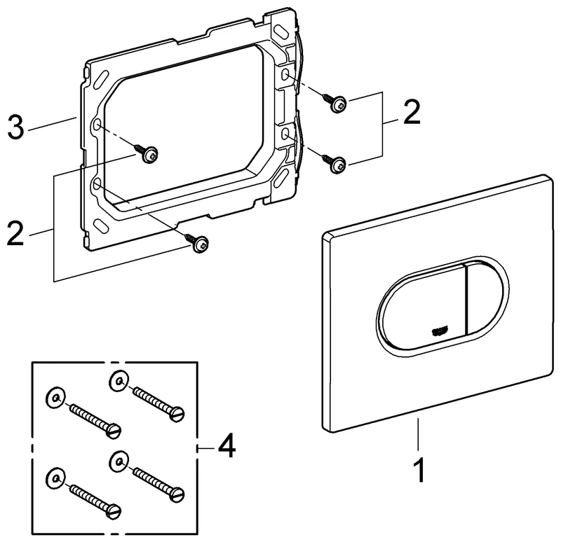 WC-Betätigung Arena Cosmopolitan 38858, waagerechte Montage WC-Betätigung Arena Cosmopolitan 38858, waagerechte Montage
