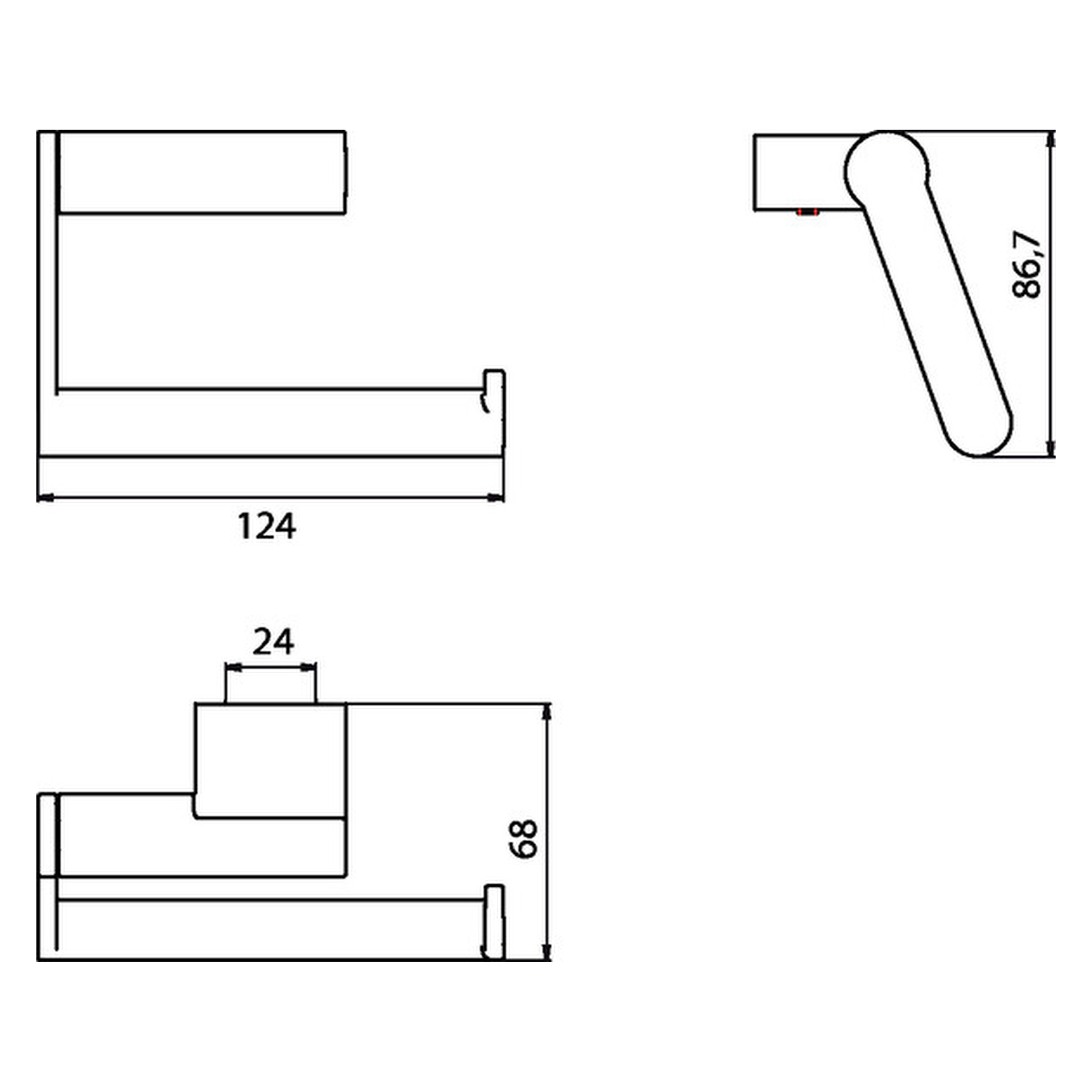 emco Toilettenpapierhalter ohne Deckel „system 2“ 6,8 × 8,7 cm in chrom, Befestigung verdeckt
