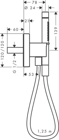 Schlauchanschluss und Brausenhalter Axor Starck Organic chrom Schlauchanschluss und Brausenhalter Axor Starck Organic chrom