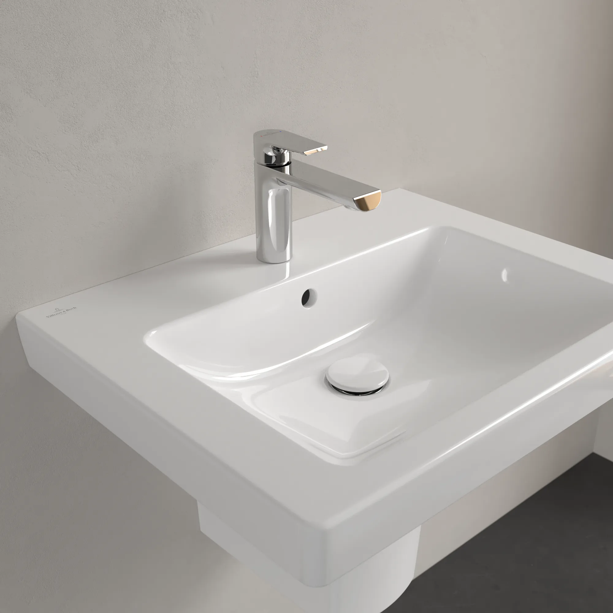 Villeroy & Boch Subway 2.0 Wandwaschbecken, 600x470x155 mm, weiß Alpin CeramicPlus, mit Überlauf, für 3-Loch-Armatur Villeroy & Boch Subway 2.0 Wandwaschbecken, 600x470x155 mm, weiß Alpin CeramicPlus, mit Überlauf, für 3-Loch-Armatur