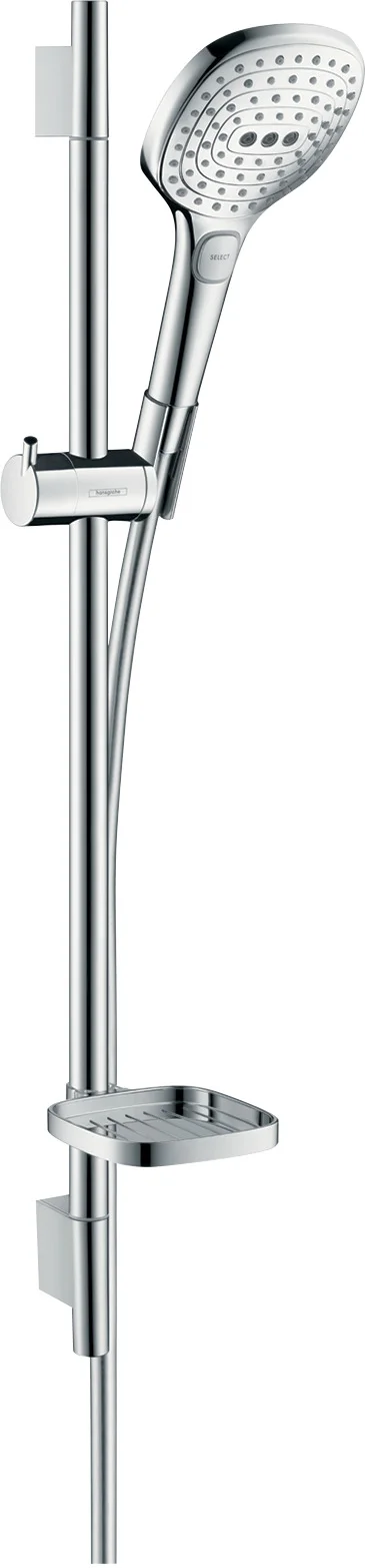 Hansgrohe Raindance Select E Brausenset 120 Eco, Chrom, 718 mm Länge, 3 Strahlarten, QuickClean, verstellbarer Neigungswinkel