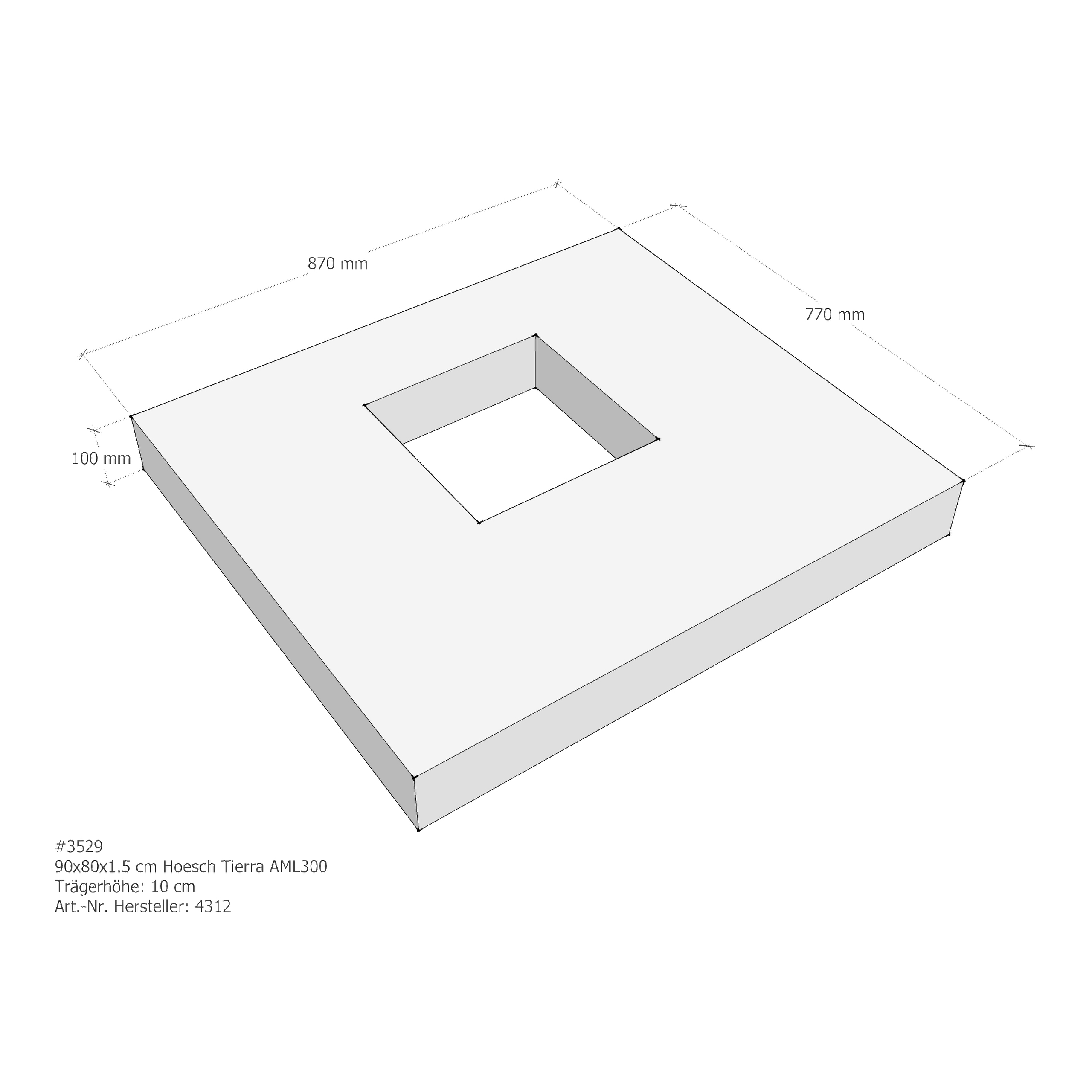 Duschwannenträger für Hoesch Tierra 90 × 80 × 1,5 cm Duschwannenträger für Hoesch Tierra 90 × 80 × 1,5 cm