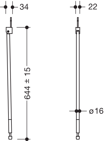 HEWI Bodenstütze „Serie 802 LifeSystem“ in Signalweiß glänzend