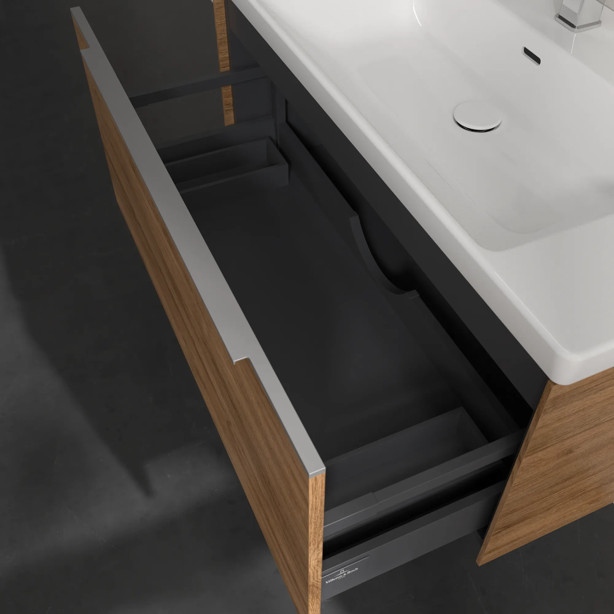 Villeroy & Boch Waschtischunterschrank „Subway 3.0“ für Schrankwaschtisch 973 × 429 × 478 mm Kansas Oak, für Becken mittig