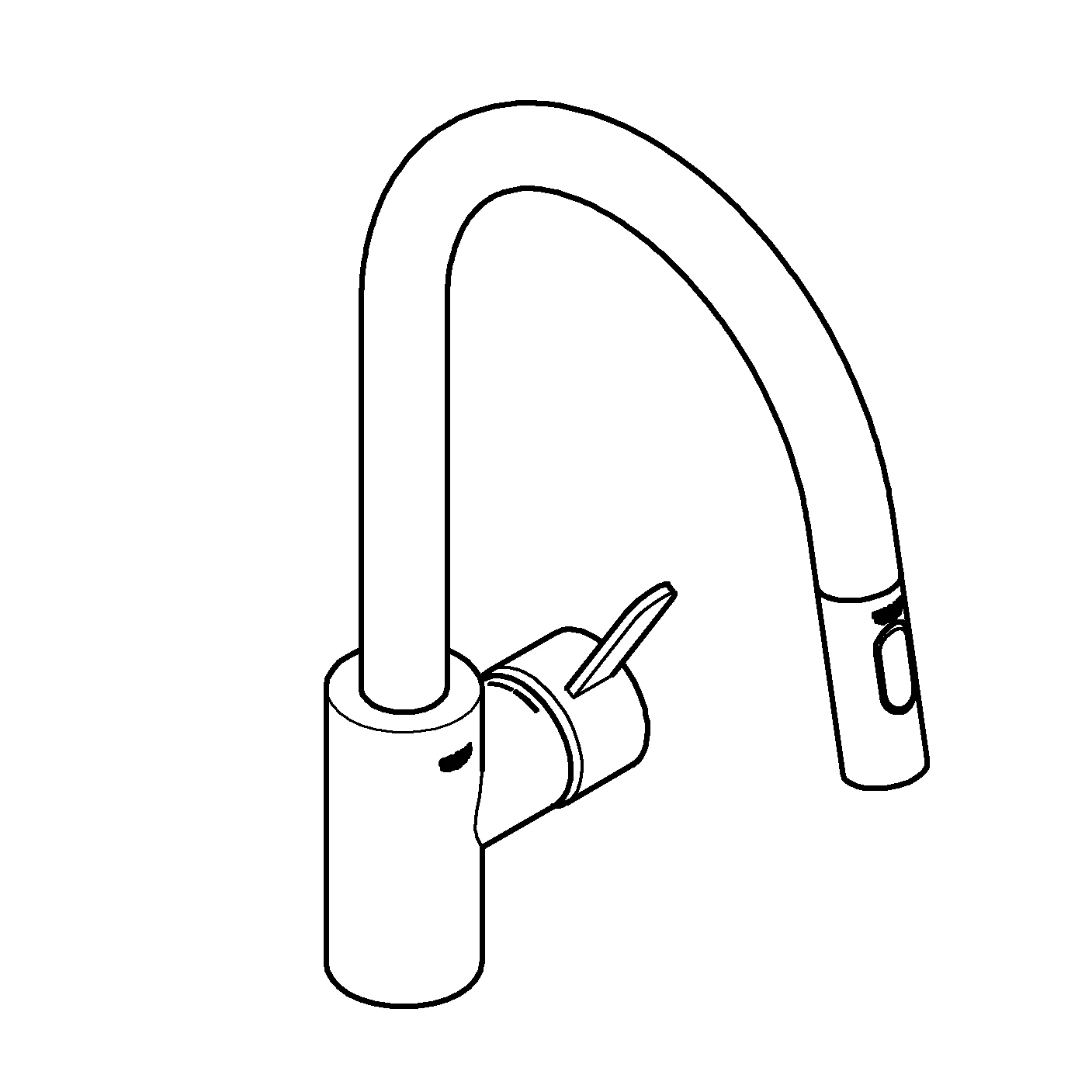 Einhand-Spültischbatterie Eurosmart Cosmopolitan 31481_1, hoher Auslauf, Einlochmontage, herausziehbare Dual Spülbrause, getrennte innenliegende Wasserwege – kein Kontakt mit Blei oder Nickel, chrom