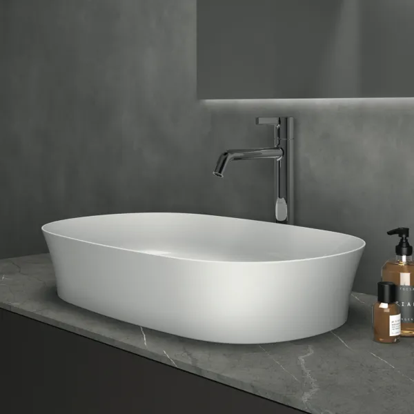 Waschbecken „Ipalyss“ 60 × 38 × 12 cm in Weiß Waschbecken „Ipalyss“ 60 × 38 × 12 cm in Weiß