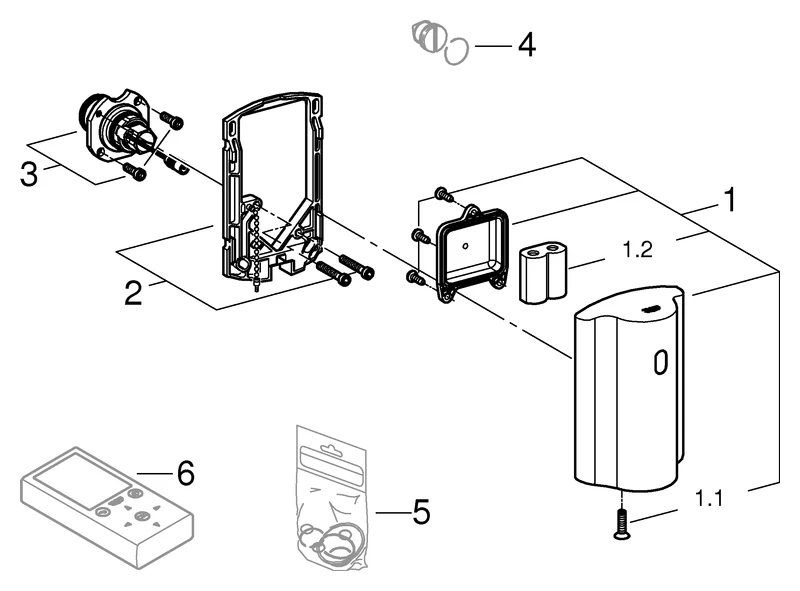 Umrüstelektronik Tectron 37751_1, Aufputz, für Urinal-Wandeinbauspüler 37 017 und DAL 509, 6 V Lithium-Batterie, Typ CR-P2, chrom