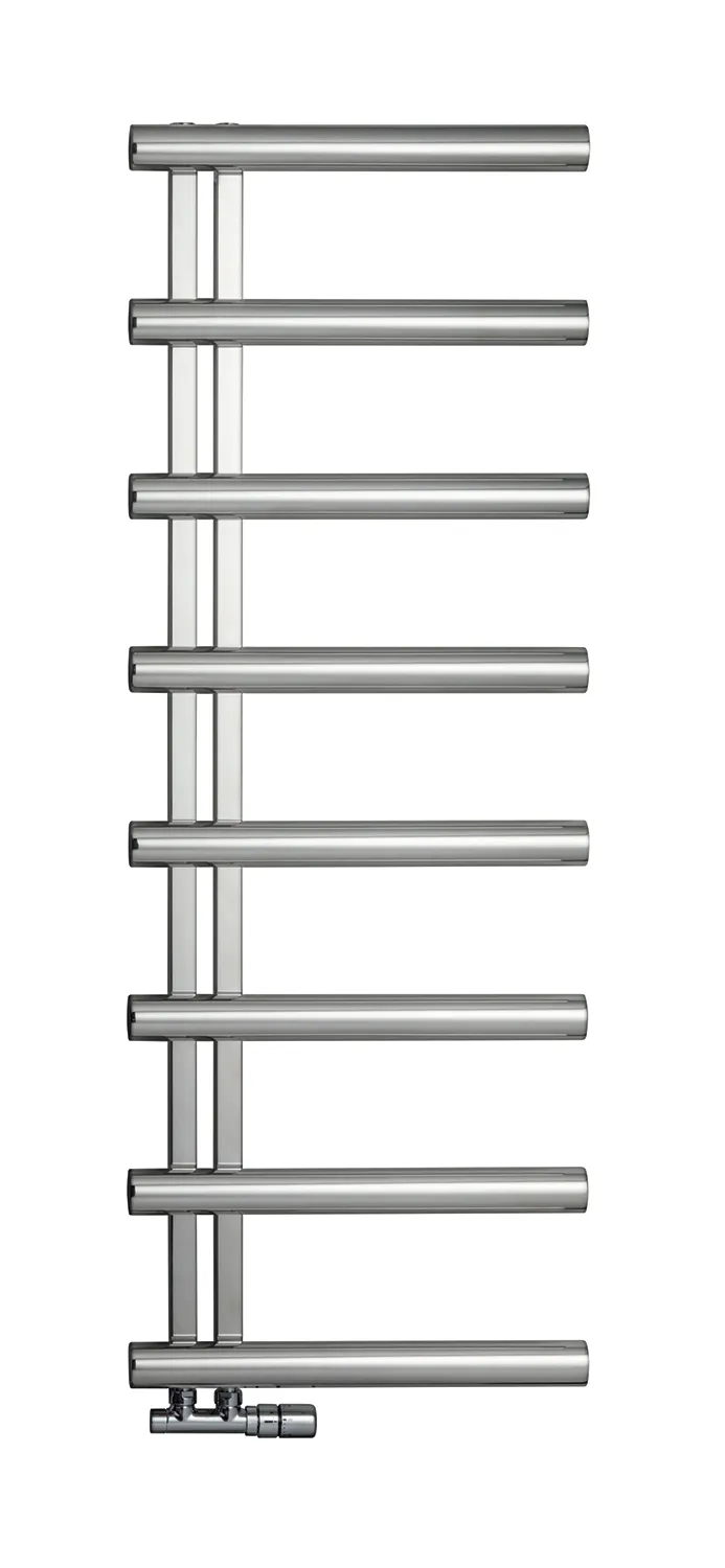 Zehnder Design-Heizkörper „Chime“ für Warmwasser-Zentralheizung mit 50 mm-Seitenanschluss 50 × 100 cm in Edelstahl (handpoliert)