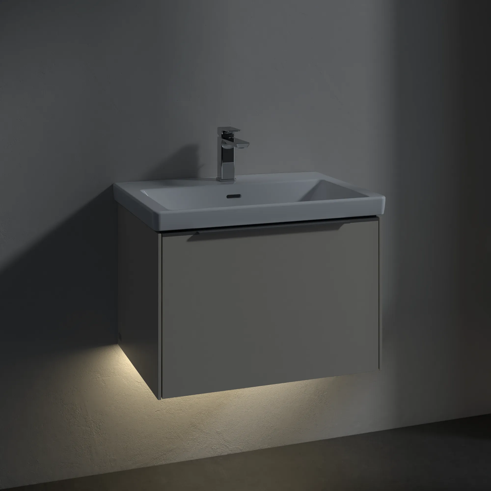 Villeroy & Boch Waschtischunterschrank „Subway 3.0“ für Schrankwaschtisch 622 × 429 × 478 mm Cashmere Grey, für Becken mittig