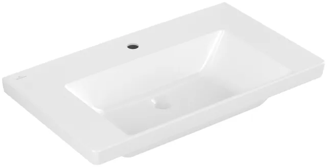 Villeroy & Boch Wandwaschtisch aus TitanCeram „Subway 3.0“ 800 × 470 × 165 mm, ohne Hahnlochbohrung, Hahnlochposition mittig in Weiß Alpin Villeroy & Boch Wandwaschtisch aus TitanCeram „Subway 3.0“ 800 × 470 × 165 mm, ohne Hahnlochbohrung, Hahnlochposition mittig in Weiß Alpin