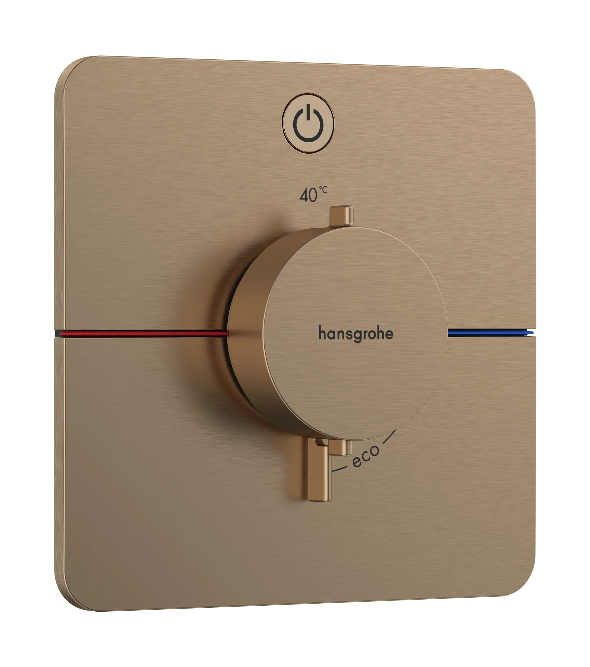 Hansgrohe ShowerSelect Comfort Q Thermostat Unterputz, Brushed Bronze, 1 Verbraucher, flache Rosette, einfache Installation