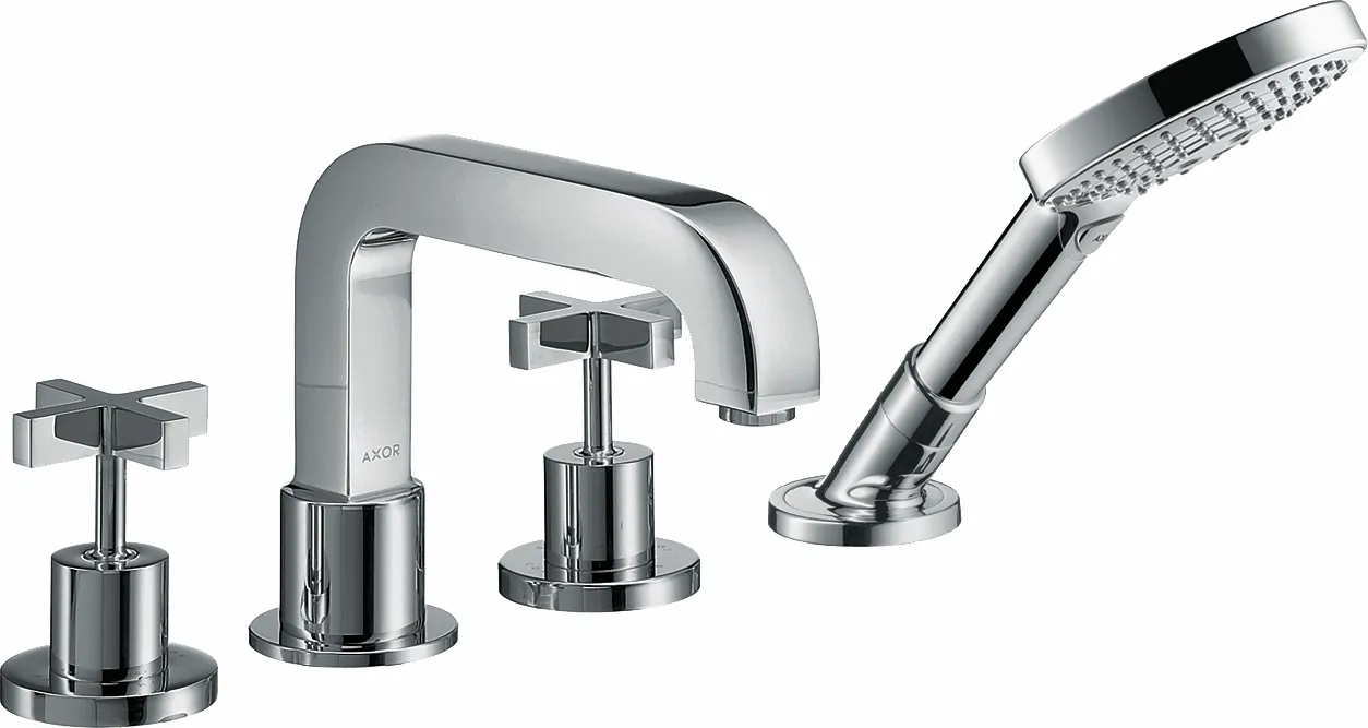 4-Loch Wannenarmatur Axor Citterio F-Set f.Fliesenrand mit Kreuzgriff chrom