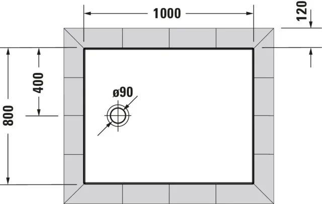 Duravit rechteck Duschwanne „Tempano“ 100 × 80 cm