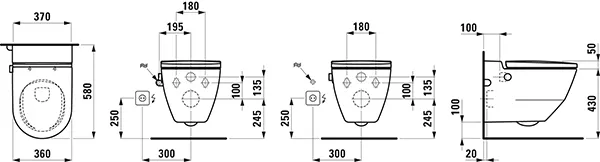 Laufen CLEANET NAVIA Dusch-Tiefspül-WC wandhängend 580x370x380 spülrandlos LCC weiß Laufen CLEANET NAVIA Dusch-Tiefspül-WC wandhängend 580x370x380 spülrandlos LCC weiß