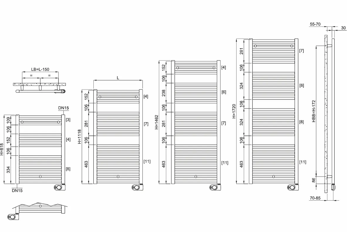 BEMM Design-Elektroheizkörper „Ares EK-R“ 48 × 81,8 cm