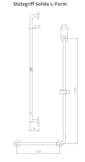 HSK Stützgriff „Solida“ L-Form in chrom