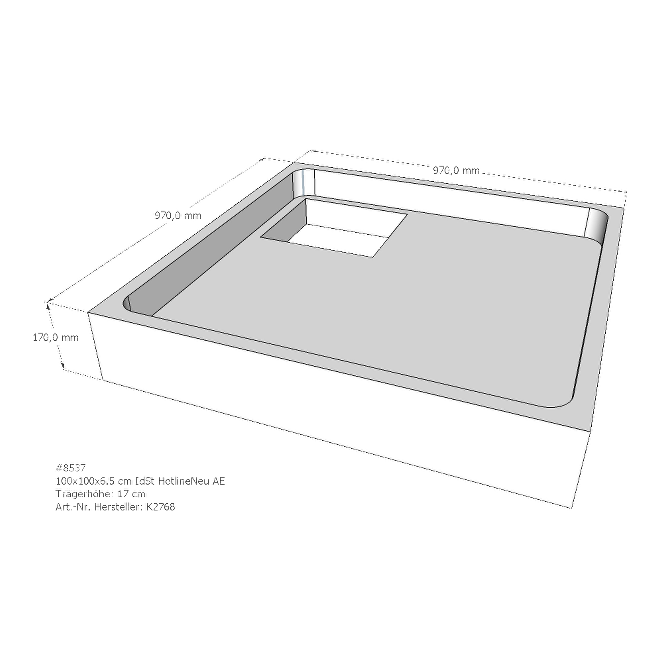 Duschwannenträger für Ideal Standard HotlineNeu 100 × 100 × 6,5 cm Duschwannenträger für Ideal Standard HotlineNeu 100 × 100 × 6,5 cm