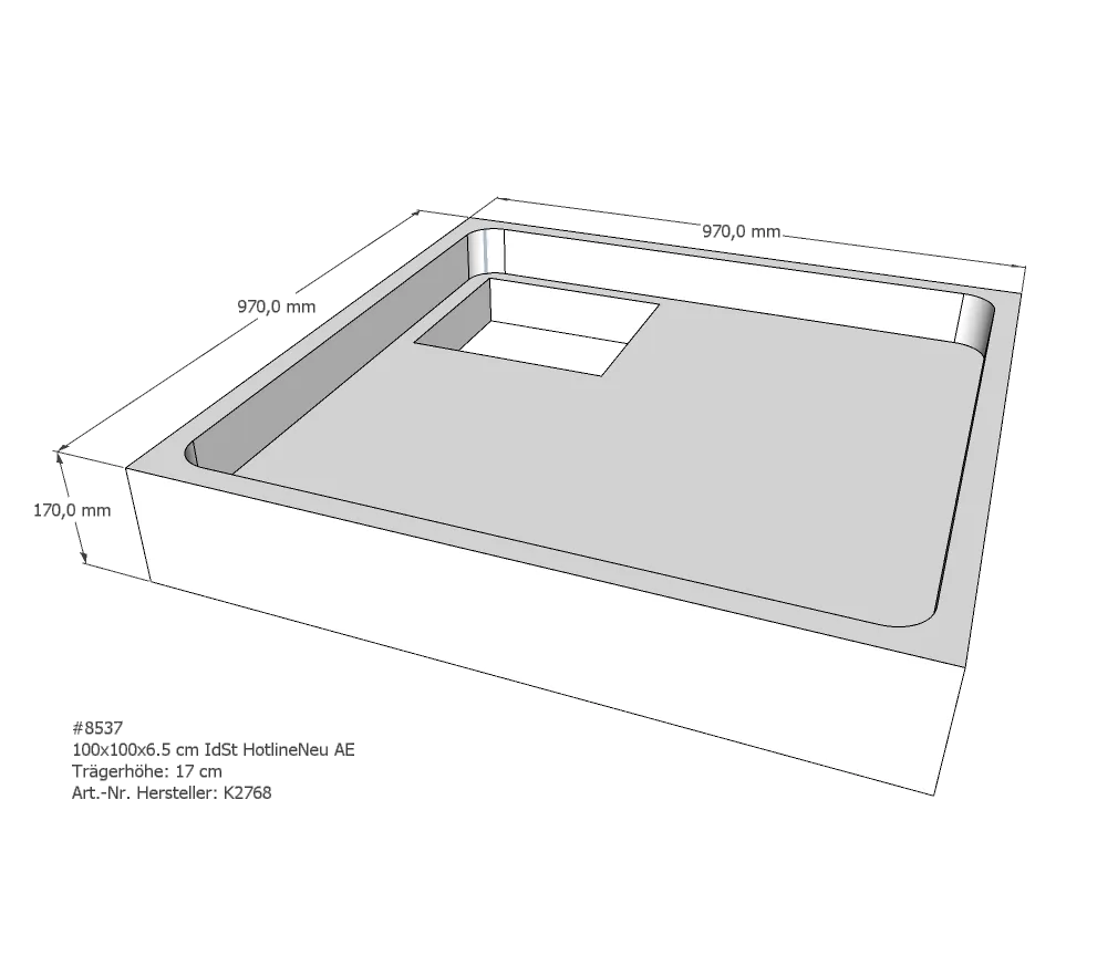 Duschwannenträger für Ideal Standard HotlineNeu 100 × 100 × 6,5 cm