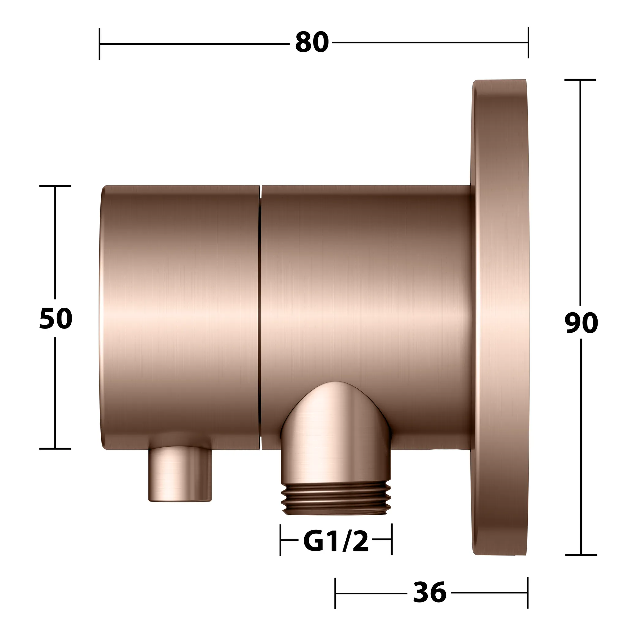 IXMO 2-Wege Umstellventil UP DN15 IXMO Comfort, rund Rotgold geb.