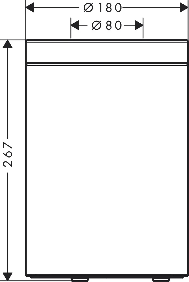 Hansgrohe AXOR Universal Circular Abfalleimer Chrom, freistehend, Metall, 5 Liter Fassungsvermögen, herausnehmbarer Kunststoffeinsatz