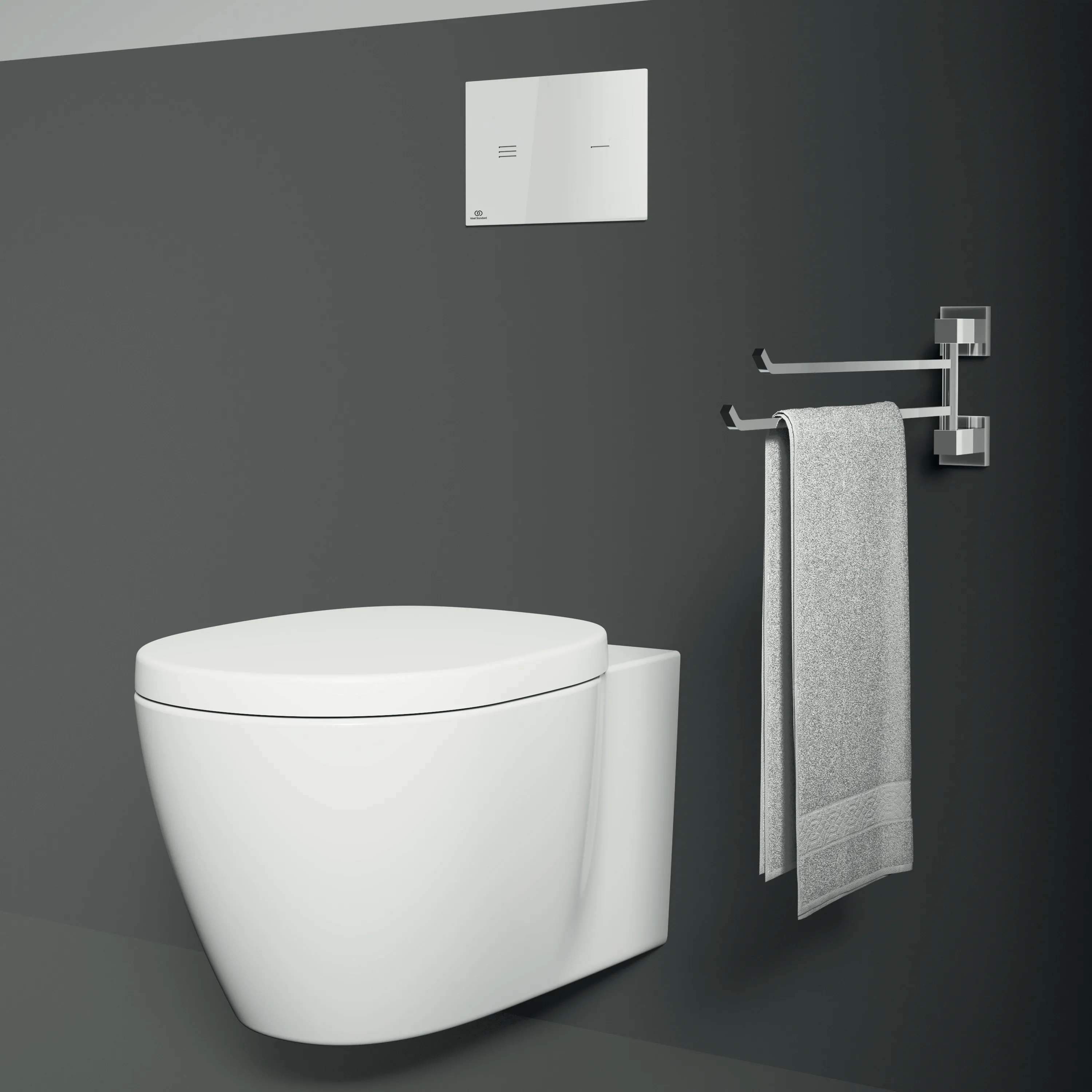 Doppelte Handtuchstange IOM Cube, Chrom