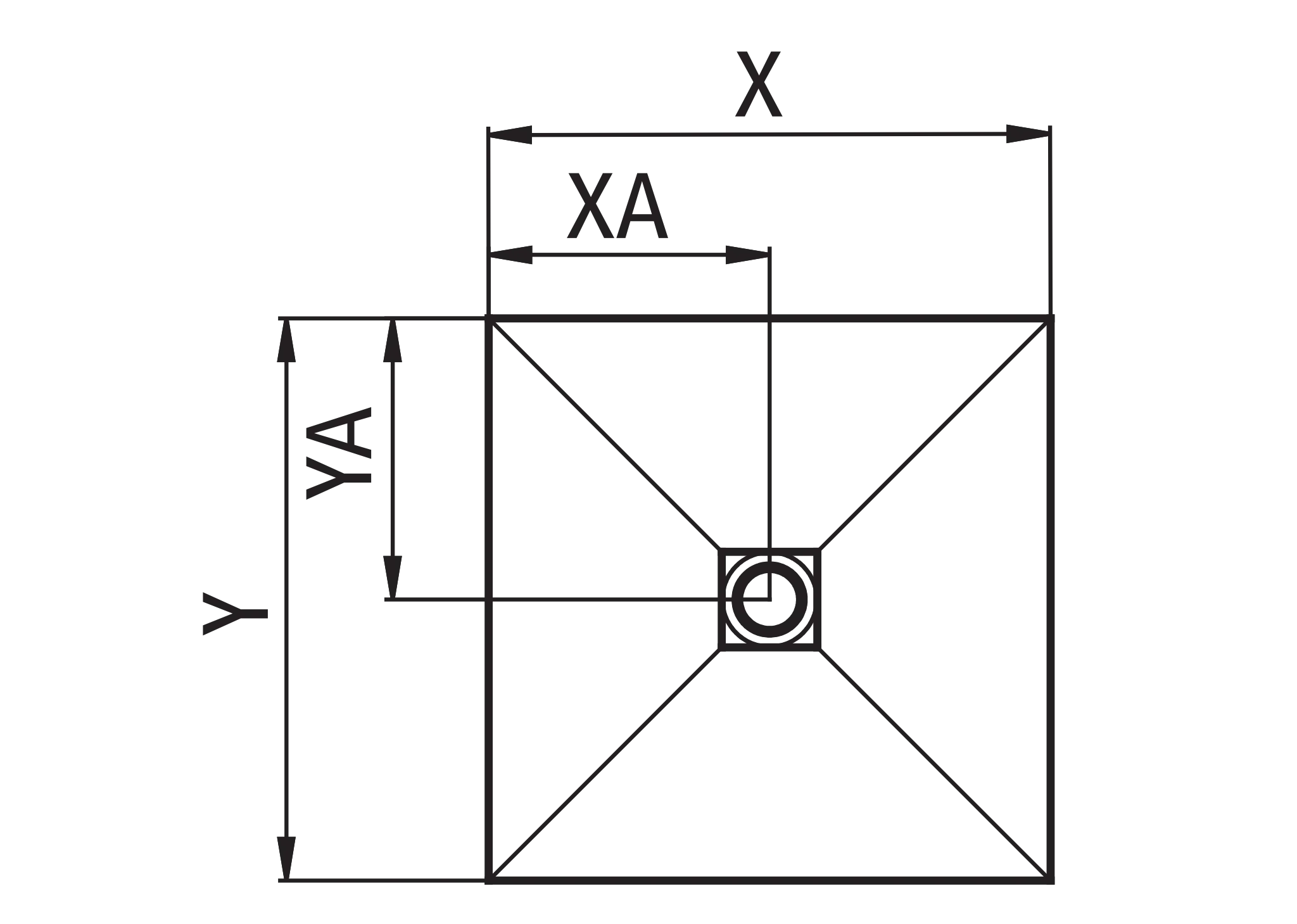 Duschelement Ablauf mittig „Point“ 80 × 80 cm
