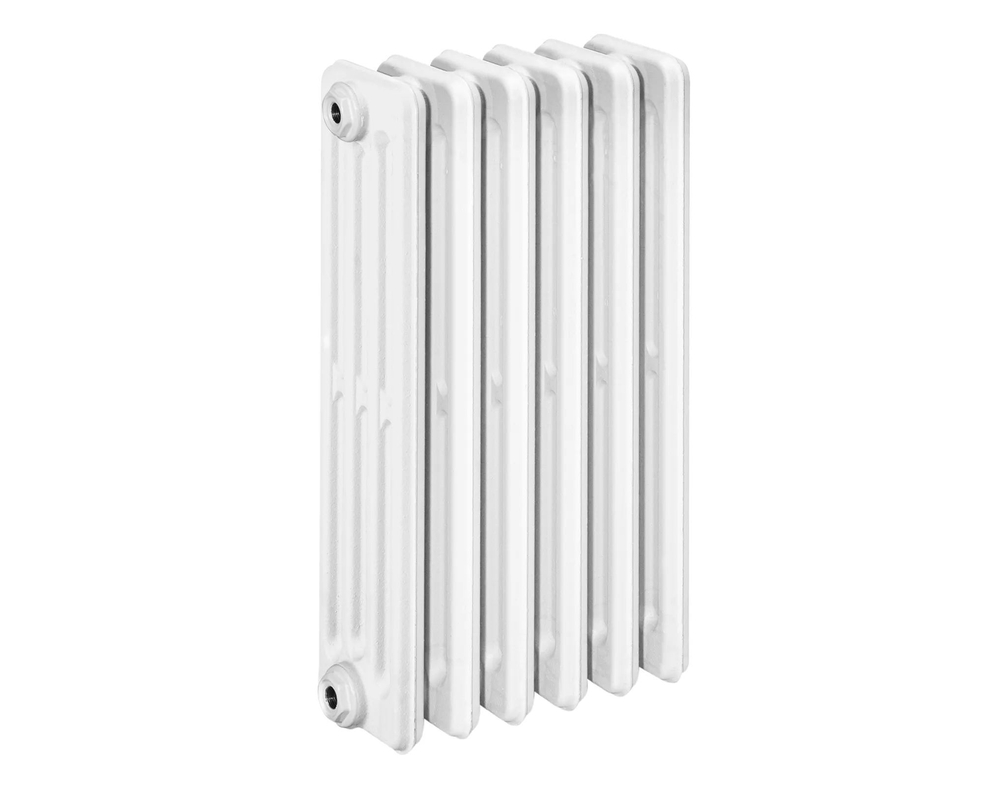 Beispielbild eines Heizkörpers mit 6 Gliedern ASW DIN-Gussradiator Berlin RAL 9010, 7 Glieder, BH 680 NA 600 BL 420 BT 160