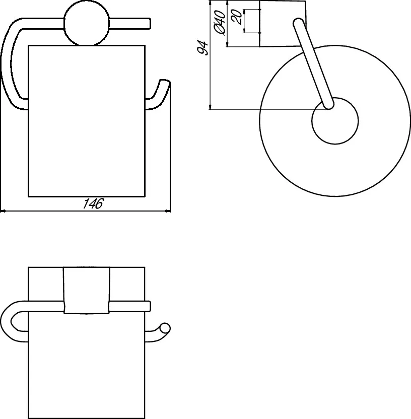 emco Toilettenpapierhalter ohne Deckel „rondo 2“ 6,4 × 9,4 cm in chrom, Befestigung verdeckt emco Toilettenpapierhalter ohne Deckel „rondo 2“ 6,4 × 9,4 cm in chrom, Befestigung verdeckt