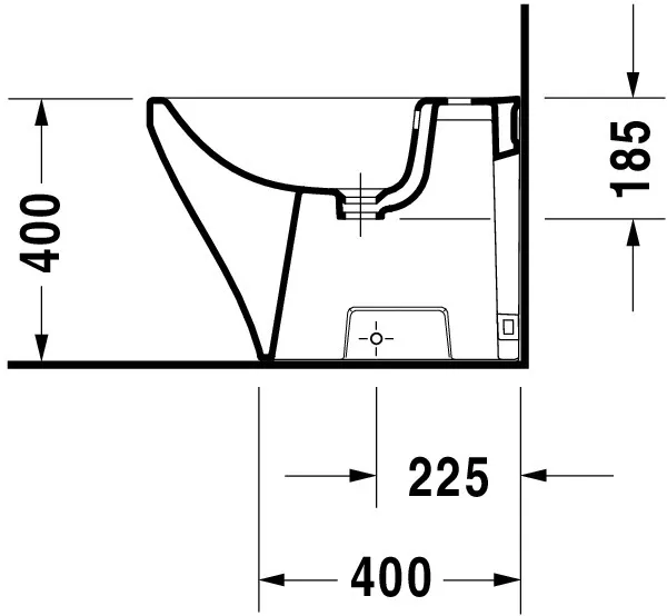 Duravit Stand-Bidet back to wall „DuraStyle“, Befestigung sichtbar 37 × 57,5 × 40 cm