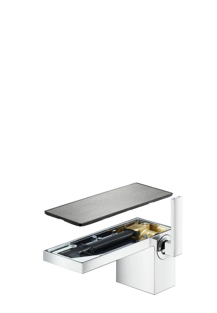 Hansgrohe AXOR MyEdition Einhebel-Waschtischmischer 70, Chrom, Ausladung 151 mm, Auslaufhöhe 70 mm, PowderRain Strahlart, max. Durchflussmenge 5 l/min