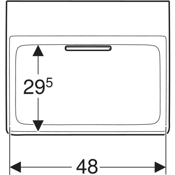 Wandwaschtisch „One“ mit horizontalem Ablauf, rechteckig 50 × 41 cm in weiß alpin mit KeraTect®