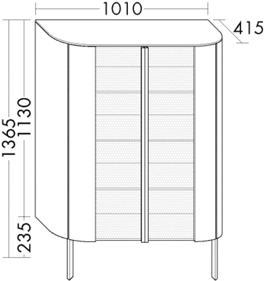burgbad Hochschrank „Lavo2.0“ 1050 × 1365 × 450 mm in Marone Dekor Trüffel
