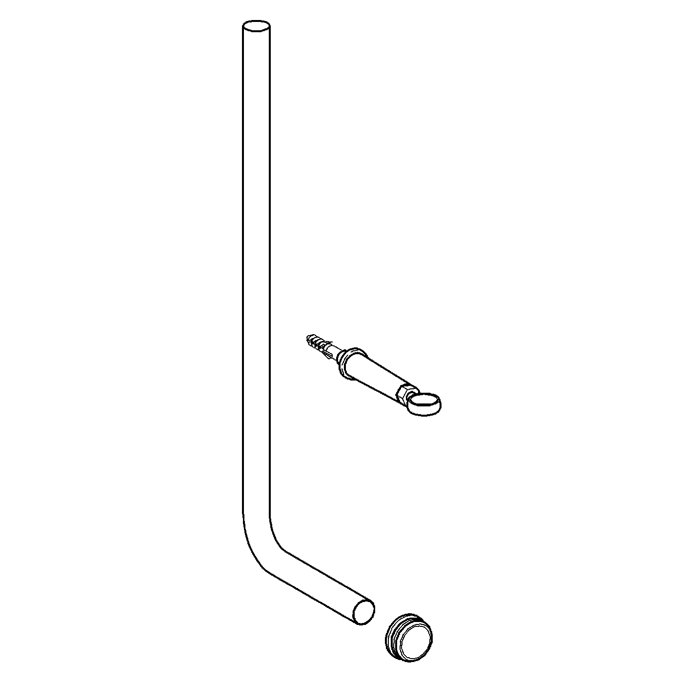 Spülrohr 37107, 600 x 200 mm, chrom